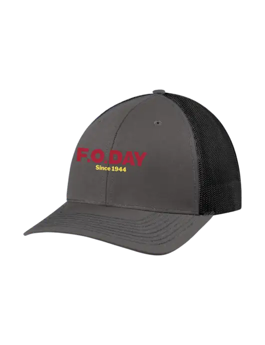 Richardson Adjustable Snapback Original 112 Trucker Cap Dark Grey w/Black Mesh w/F.O.Day Logo