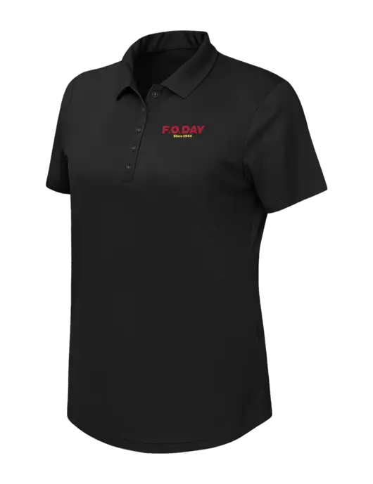 Callaway Womens Birdseye Black Polo w/F.O.Day Logo