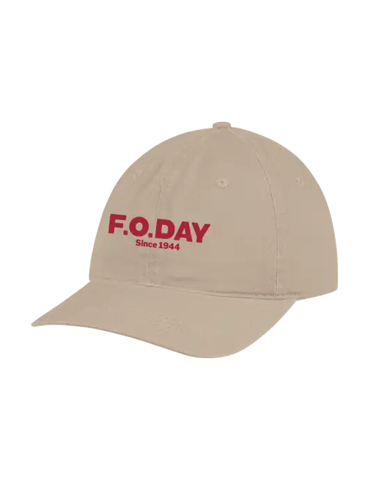 Garment Washed Unstructured Twill Tan Cap w/F.O.Day Logo