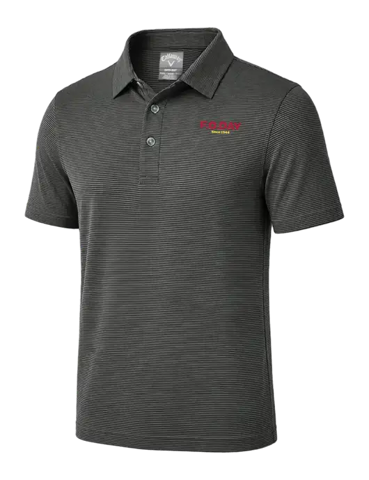 Callaway Black Fine Line Stripe Polo w/F.O.Day Logo