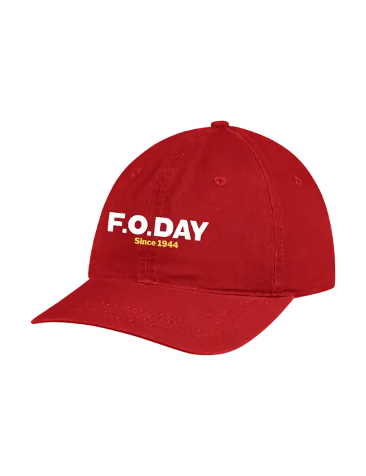 Garment Washed Unstructured Twill Red Cap w/F.O.Day Logo
