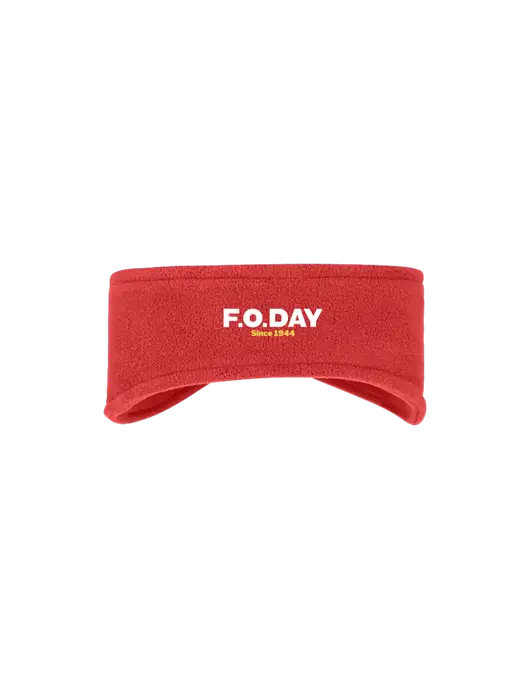 Red Stretch Fleece Headband w/F.O.Day Logo