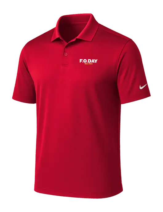 NIKE Red Victory Solid Polo w/F.O.Day Logo