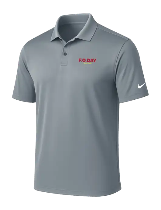 NIKE Medium Grey Victory Solid Polo w/F.O.Day Logo
