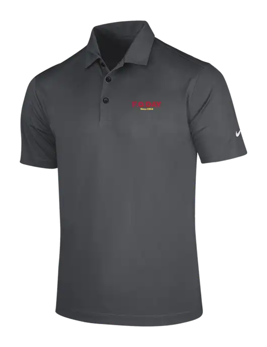 NIKE Dark Grey Dri-Fit Vertical Mesh Polo w/F.O.Day Logo