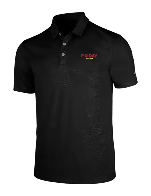NIKE Black Dri-Fit Embossed Tri-Blade Polo w/F.O.Day Logo