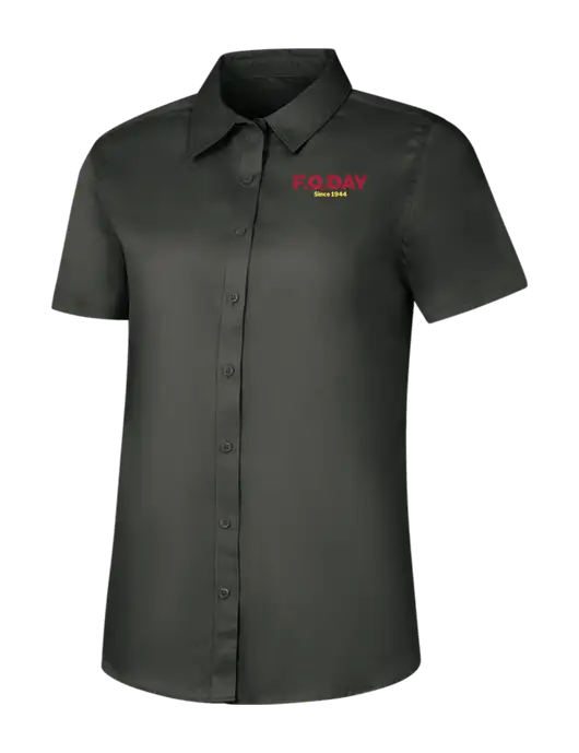 Womens Dark Grey Short Sleeve Superpro React Twill Shirt w/F.O.Day Logo