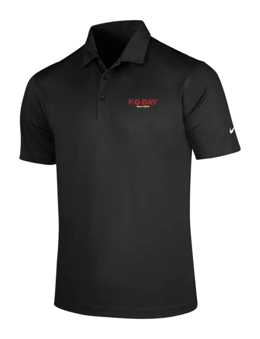 NIKE Black Dri-Fit Vertical Mesh Polo w/F.O.Day Logo