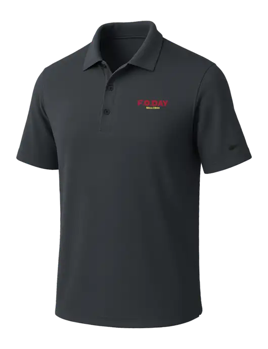 NIKE Dark Grey Dri-Fit Micro Pique Polo w/F.O.Day Logo