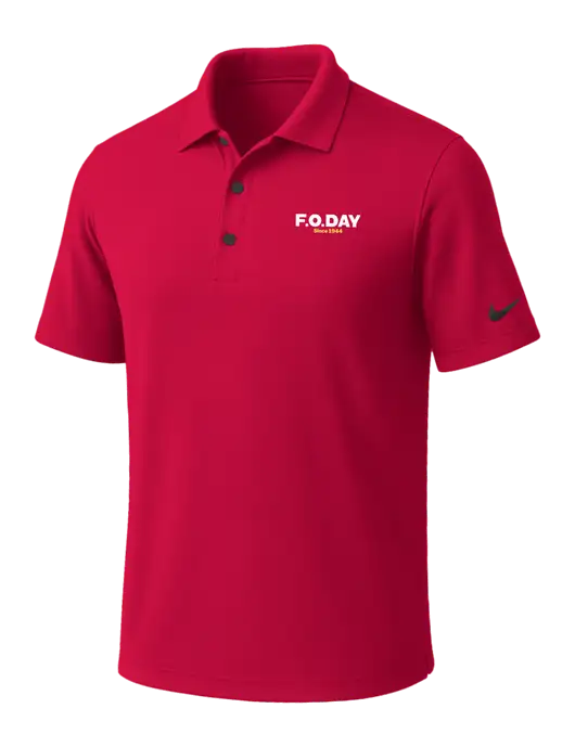 NIKE Red Dri-Fit Micro Pique Polo w/F.O.Day Logo