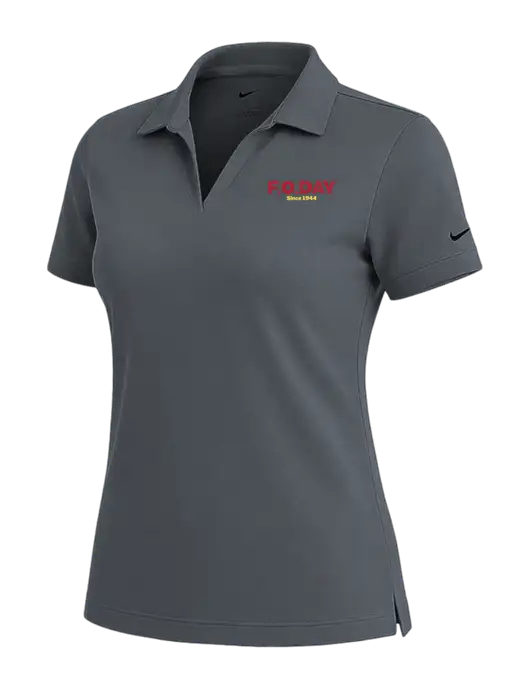 NIKE Dark Grey Womens Dri-Fit Micro Pique Polo w/F.O.Day Logo