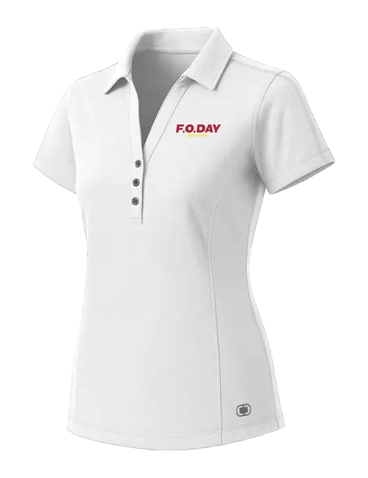 OGIO Womens White ONYX Polo w/F.O.Day Logo