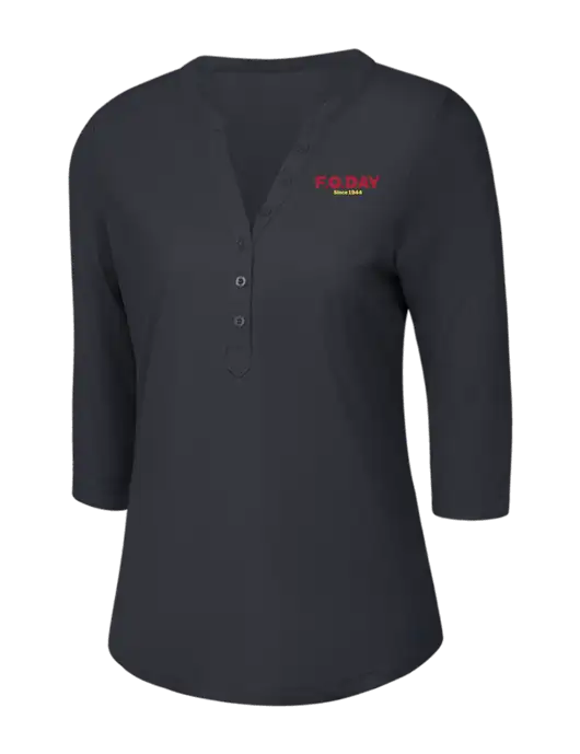 OGIO Charcoal Grey Jewel Henley w/F.O.Day Logo