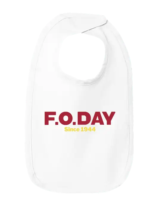 Rabbit Skins White Infant Premium Jersey Bib w/F.O.Day Logo
