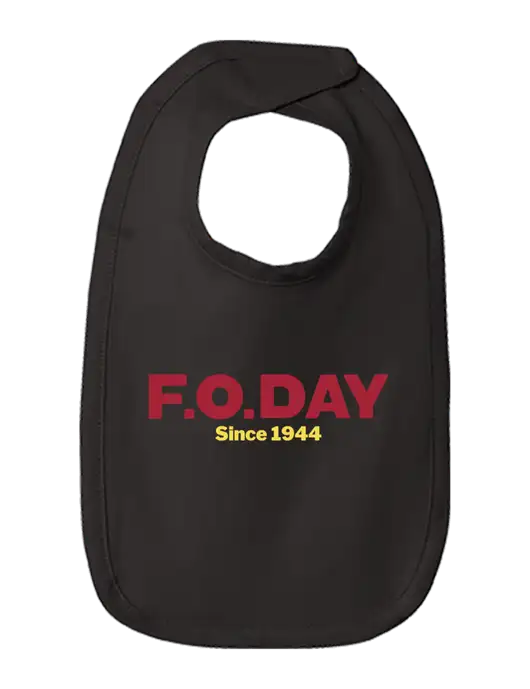 Rabbit Skins Black Infant Premium Jersey Bib w/F.O.Day Logo