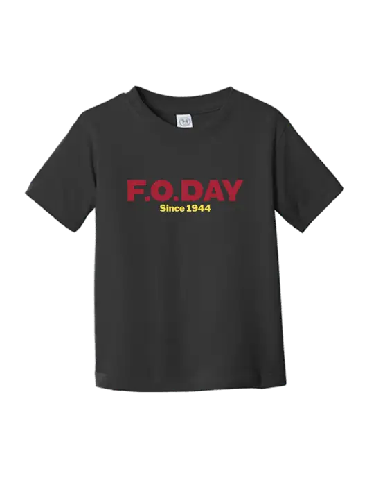 Rabbit Skins Black Toddler Fine Jersey Tee w/F.O.Day Logo