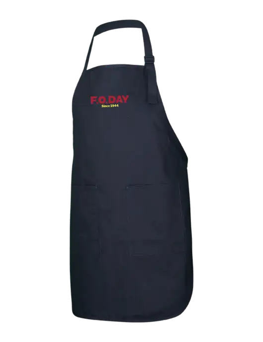 Full-Length Black Apron With Pockets w/F.O.Day Logo