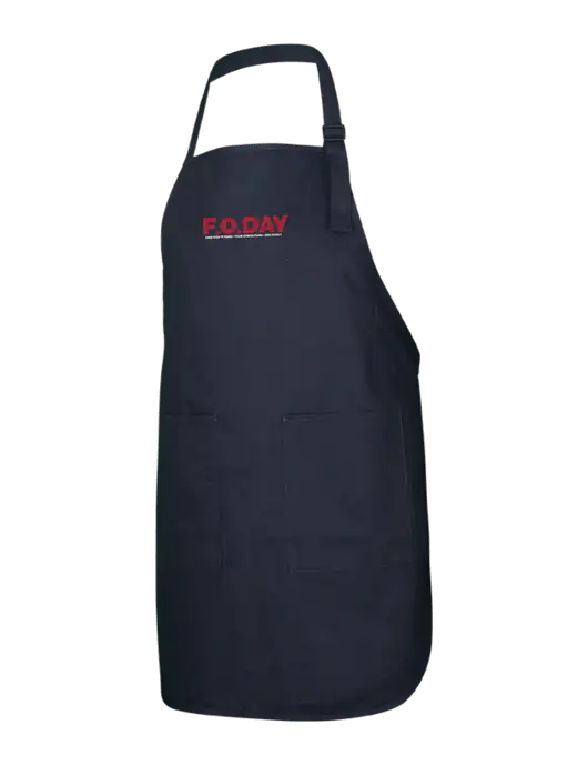 Full-Length Black Apron With Pockets w/F.O.Day 80 Years Logo