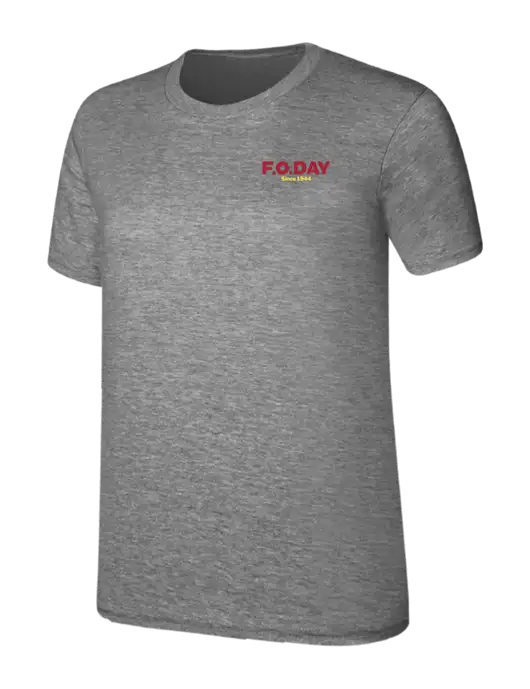 Womens Ring Spun Light Grey Heather 4.5 oz T-Shirt w/F.O.Day Logo