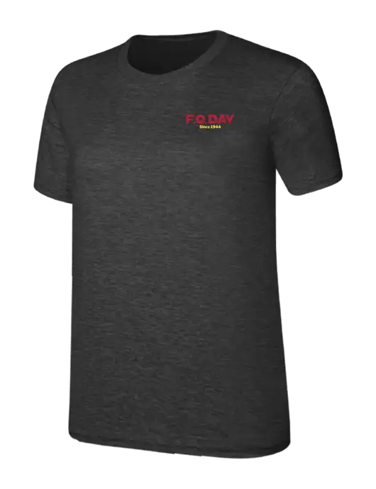 Womens Ring Spun Dark Heather Grey 4.5 oz T-Shirt w/F.O.Day Logo