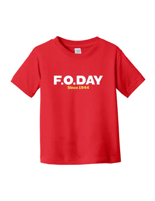 Rabbit Skins Red Toddler Fine Jersey Tee w/F.O.Day Logo