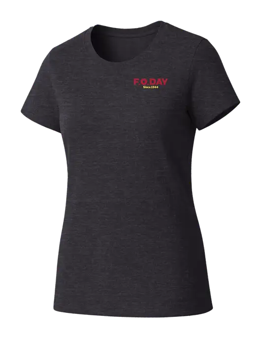 Womens Seriously Soft Heathered Charcoal T-Shirt w/F.O.Day Logo