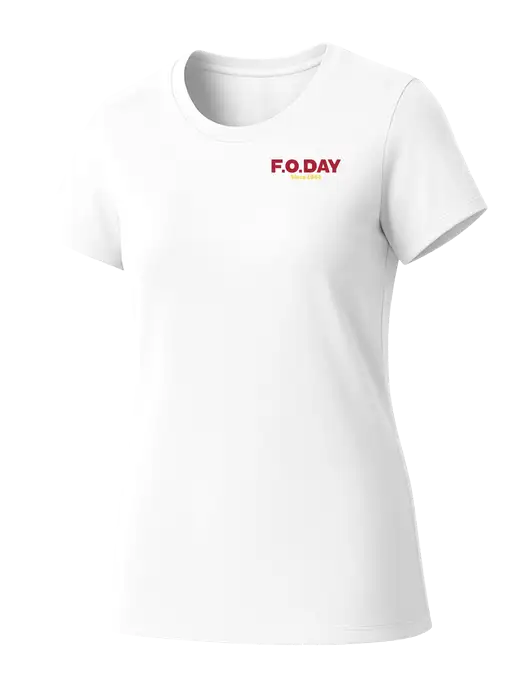 Womens Seriously Soft White T-Shirt w/F.O.Day Logo