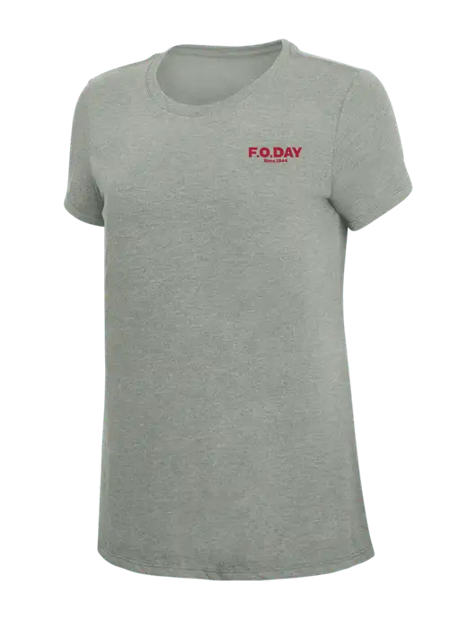 Womens Simply Soft Grey Frost 4.5oz  Poly/Combed Ring Spun Cotton T-Shirt w/F.O.Day Logo