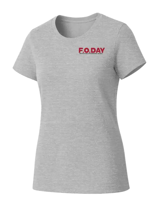 Womens Seriously Soft Light Heathered Grey T-Shirt w/F.O.Day 80 Years Logo