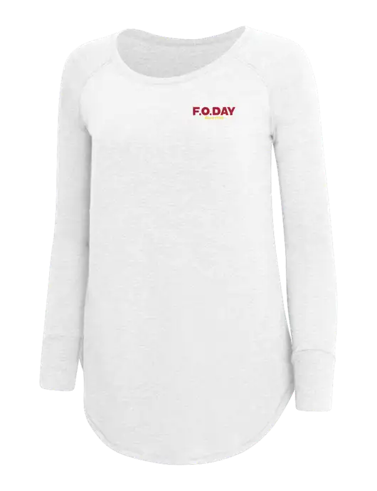 Womens Perfect Wide Collar Tunic Tri-Blend White 4.5 oz T-Shirt w/F.O.Day Logo