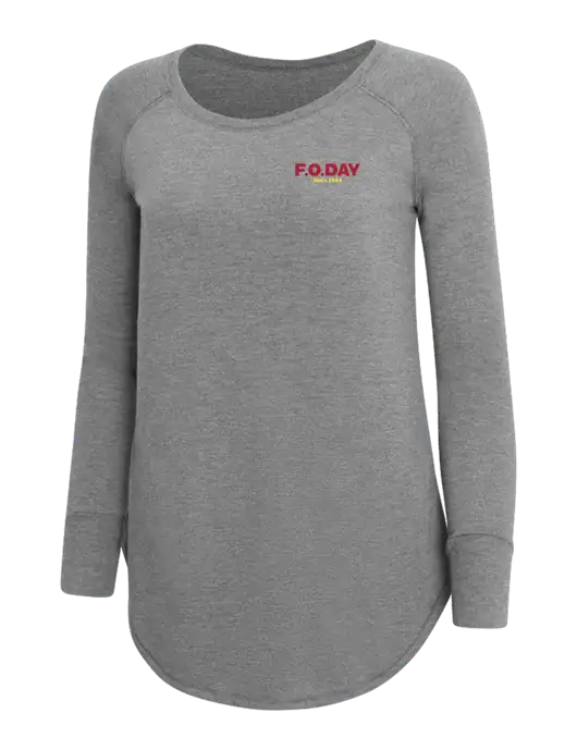 Womens Perfect Wide Collar Tunic Tri-Blend Grey Frost 4.5 oz T-Shirt w/F.O.Day Logo