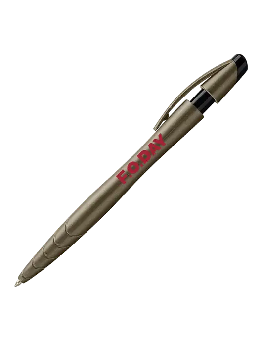 Awali Grey Metallic Pen - Black Ink w/F.O.Day Logo