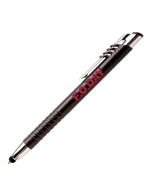 Schirhart Black Stylus Pen - Blue Ink w/F.O.Day Logo