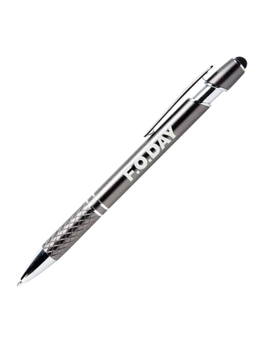 Valencia Gunmetal Stylus Pen - Black Ink w/F.O.Day Logo