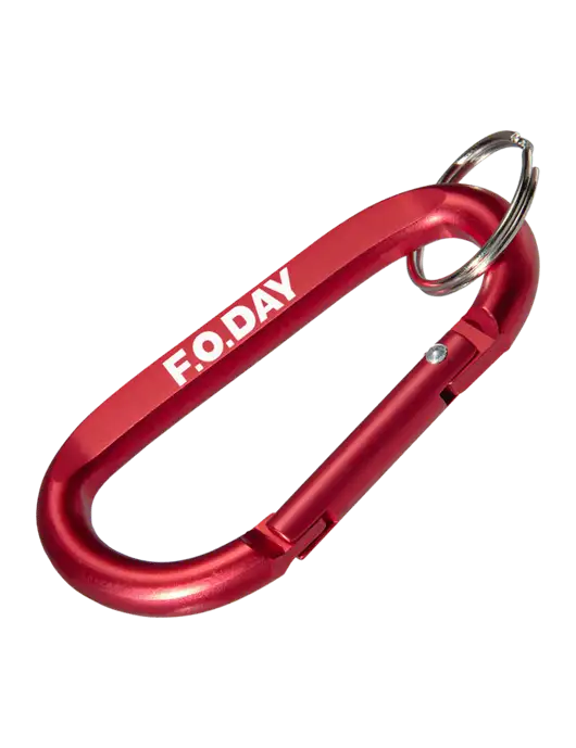 Red Carabiner & Key Ring w/F.O.Day Logo