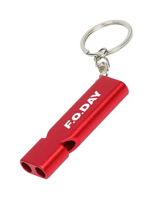 Quick Alert Red Safety Whistle w/F.O.Day Logo