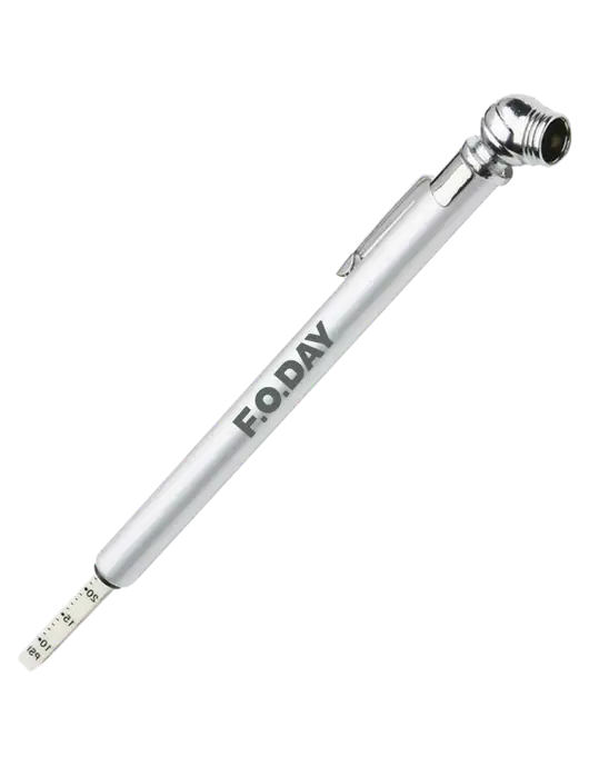Quick View Silver Tire Gauge w/F.O.Day Logo