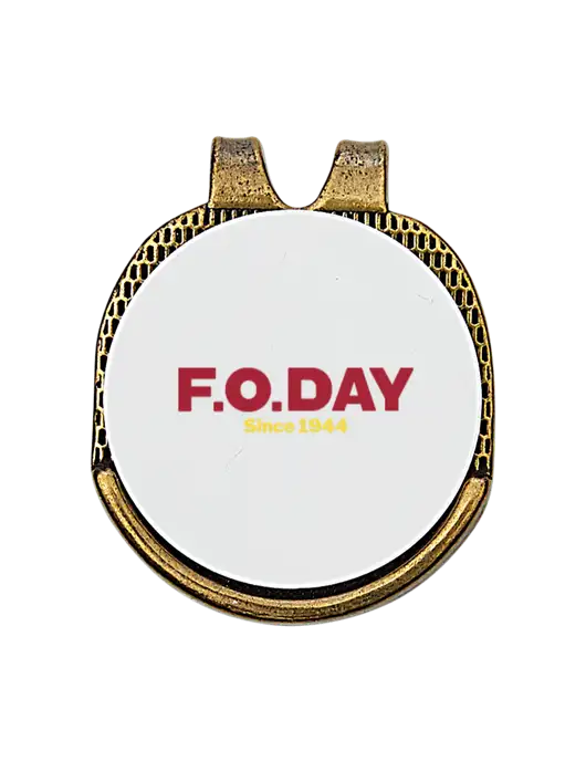 Antique Gold Hat Clip w/Golf Ball Marker w/F.O.Day Logo