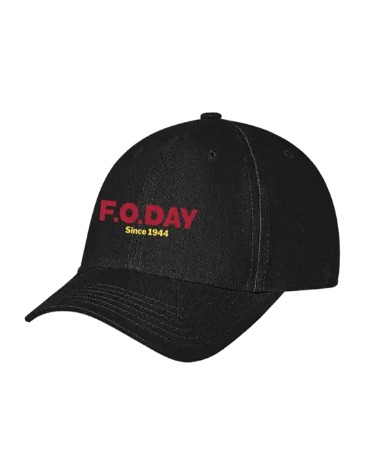 Black Structured Soft Snap Closure Hook & Loop Cap w/F.O.Day Logo