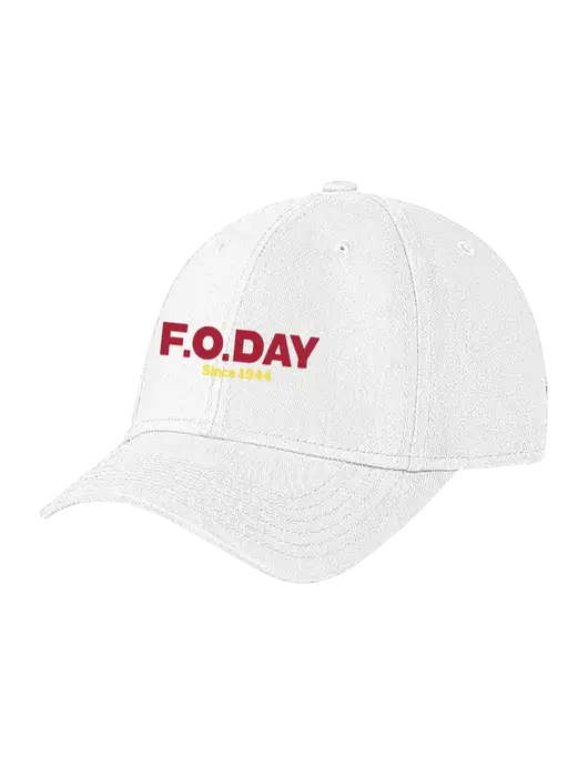 White Structured Soft Snap Closure Hook & Loop Cap w/F.O.Day Logo