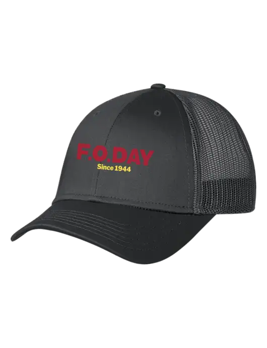 Charcoal Mesh Trucker Cap Snap Back w/F.O.Day Logo