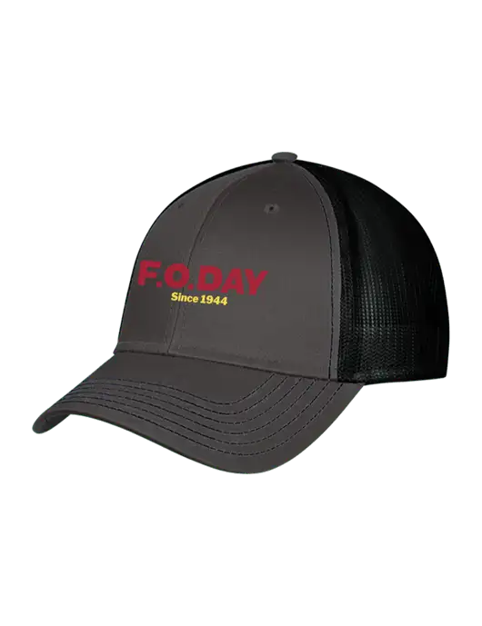 Charcoal/Black Mesh Trucker Cap Snap Back w/F.O.Day Logo