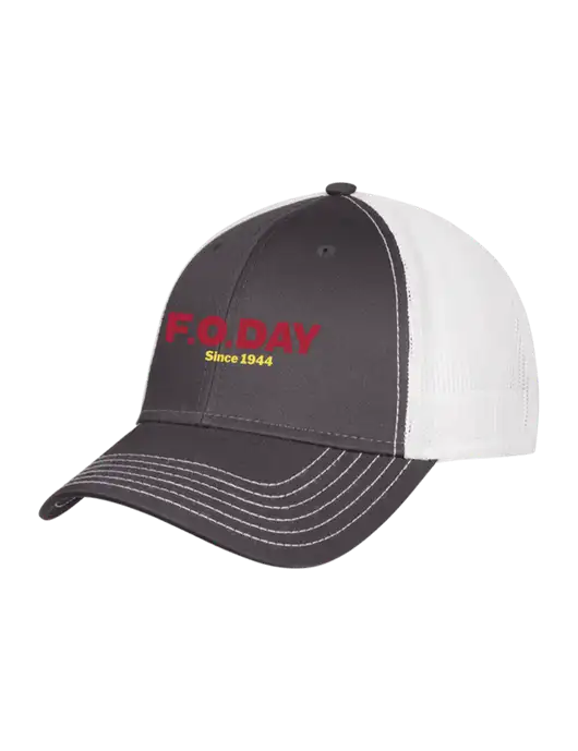 Charcoal/White Mesh Trucker Cap Snap Back w/F.O.Day Logo