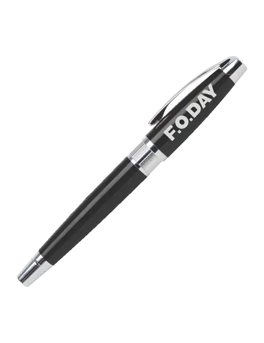 Masscotti Black Rollerball Pen - Black Ink w/F.O.Day Logo