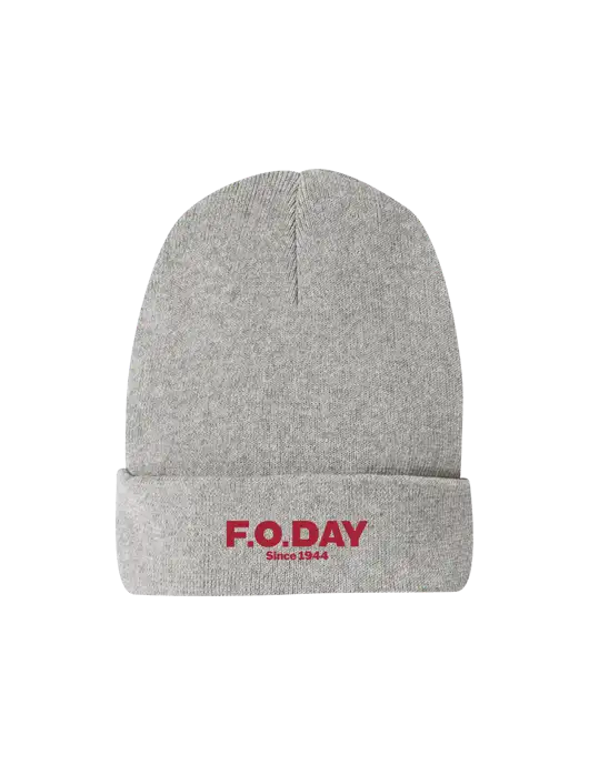Recycled Light Heather Grey Beanie w/F.O.Day Logo