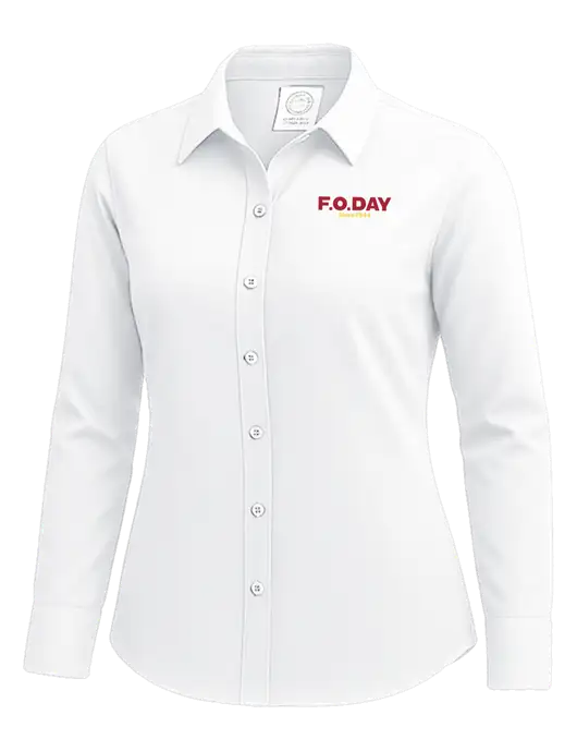 Brooks Brothers Womens White Wrinkle-Free Stretch Nailhead Shirt w/F.O.Day Logo