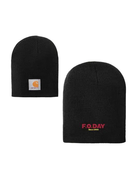Carhartt Black Acrylic Knit Hat w/F.O.Day Logo