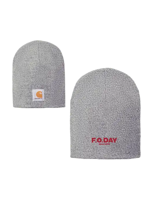Carhartt Light Grey Heather Acrylic Knit Hat w/F.O.Day Logo