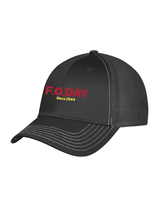 Charcoal Grey Mesh Trucker Cap Snap Back w/F.O.Day Logo