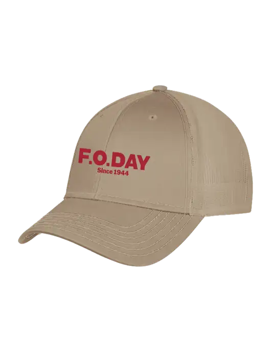 Khaki Mesh Trucker Cap Snap Back w/F.O.Day Logo